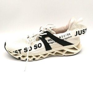 Just So So Mens Sneaker White/Black Wedge Heel Lace Up Front Cushioned‎ EUR 42